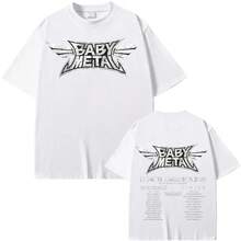 Camisetas más vendidas de 2026, camisetas más vendidas del 2026, camisetas de la gira norteamericana de Babymetal 2025, camisetas vintage de Babymetal, banda japonesa de rock metal, camisetas de algodón puro para hombres y mujeres, estilo Harajuku. - Blanco - Ver 5