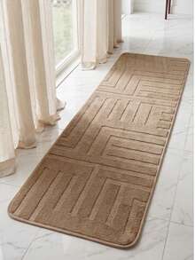 Passadeira de Luxo 2,00m x 60cm – Design Geométrico com Viés Reforçado Lindo e Antiderrapante - Bege - Visão 3