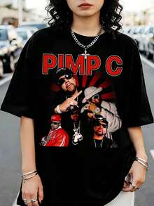 UGK Bootleg-Style, Southern Hip-Hop Pimp C Graphic T-Shirt - Black - View 6