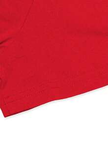 Camiseta cómoda de color sólido para mujer de Graphic Tees, ideal para celebrar la temporada navideña, 100% algodón. - Rojo - Ver 3