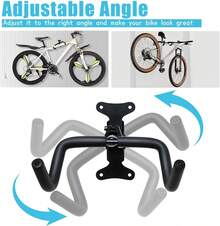 Tapsin Bike Storage Hook Wall Mounted Stretching Bracket Bicycle Rack Hanger Holder UK Load Max. 25Kgs/60Lbs Adjustable Angle With Hook - Black - View 6