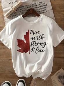 Women's T-Shirt For Spring And Summer - 白色 - 查看 1