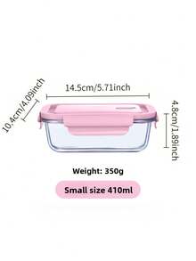 2 piezas Caja Bento de Vidrio con Tapa Rosa, Caja Bento Dividida de Gran Capacidad 410/680ml, Contenedor de Almacenamiento de Alimentos de Vidrio, Diseño Apilable con Cierre para Almacenamiento en Refrigerador y Cocina, Caja de Almacenamiento de Alimentos Vegetales para Microondas, Suministros para Regreso a Clases y el Hogar - Rosa Pálido - Ver 6