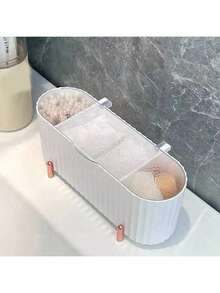1pc Multi-Functional Makeup Sponge Holder Storage Box, Waterproof Dustproof Electroplated Bathroom Organizer Rack, Large Capacity Cosmetic Tool Storage Box With Lid - Multicolor - View 4