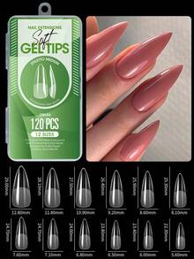 120Pcs Medium Almond Boxed Acrylic Nail Tips, 12 Sizes Half Frosted Inside False Nails, DIY Nail Art Press On Nails Supplies - View 15
