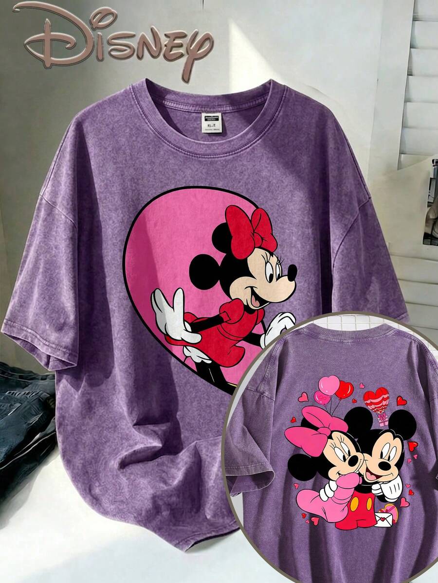 Disney Oversize Round Neck Washed T-Shirt With Disney Mickey Mouse Print, Disneyland, Disney Animal Kingdom, Disney Family Vacation Trip, Summer Outfits For Women, Vacation Outfits Women, Dresses,, Dresses For Women, Summer Clothes, Summer Tops, Capris For Women, Rompers For Women, Jeans For Women, Jorts, Graphic Tees Women, Tank Tops Women, Dresses For Women Summer, Summer Tops, Summer Clothes, Summer, Swimsuits For Woman, Bathing Suits For Women, Bikinis, White Tank Top, Women Sweatshirts & Hoodies, Cord Sets For Women, Trajes Elegantes De Mujer, Conjuntos De Dos Piezas Para Mujer, Skirt Two Piece Set, Conjuntos De Mujer, Blusas, Trajes De Mujer Casual, Free Shipping, Co Ords Sets Women, Faldas - Màu tím - Xem 1