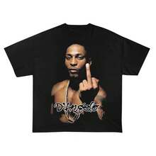 Camiseta del dedo medio de D'Angelo, camiseta de la gira Brown Sugar, mercancía de concierto, camiseta conmemorativa de música legendaria, camiseta de recuerdos de D'Angelo.camisas de mujer sudaderas para mujer sueter blusa casual mujer verano vestidos de graduación - Negro - Ver 6