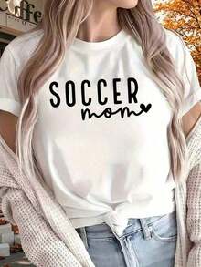 New Fashionable Women's Crew Neck T-Shirt, Modern And Minimalist Style. New Women's Printed Cotton Short Sleeve T-Shirt, Suitable For All Seasons. Perfect For Outdoor Activities, Lounging At Home, Sports, And As A Gift. Women's Beach Set And Summer Top. Versatile, Casual Design, Ready For Summer. - 白色 - 查看 7