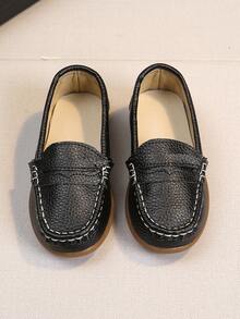 1 Pair Children/Kids Casual Loafers, Suitable For Daily Wear - Black - View 2