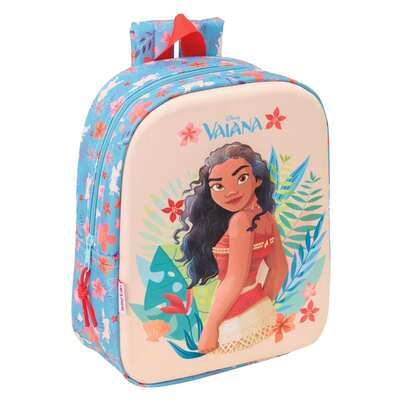 Safta Disney | Vaiana Children's School Backpacks, Adaptable To Trolley, Ergonomic And Padded Shoulder Straps, Double Zipper, Large Front Pocket And Side Bottle Holders, Floral Pink, 1?