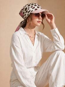 1 chiếc khăn trùm đầu bằng satin in họa tiết da báo phong cách Bohemian dành cho nữ, mũ tam giác mềm mại, khăn trùm đầu chống nắng mùa hè, mũ trùm đầu thanh lịch phù hợp cho kỳ nghỉ biển và hóa trị. - Họa tiết da báo nhiều màu - Xem 15