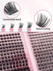 368pcs Individual False Eyelashes, Eyelash Book, Cluster Eyelash Extension, DIY Cluster Eyelash Extension For Home Use - Multicolor - View 6
