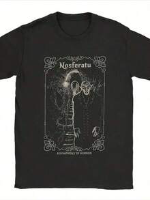 Camiseta S Nosferatu sual Algodón S Corta Sve Cuello Redondo Ropa Talla Grande Estética Y2346K Estilo S9220 g Camiseta de algodón para todas las estaciones de . Ligera. Transpirable. Considerado. Perfecta para salidas de primavera y aventuras de verano, esta camiseta de algodón puro de 220 g promete una comodidad increíble que dura todo el día. Es la base versátil para innumerables looks, desde conjuntos casuales de vacaciones hasta creativos disfraces de Halloween. Un regalo considerado sin esfuerzo que demuestra que te importa, temporada tras temporada. - Negro - Ver 1