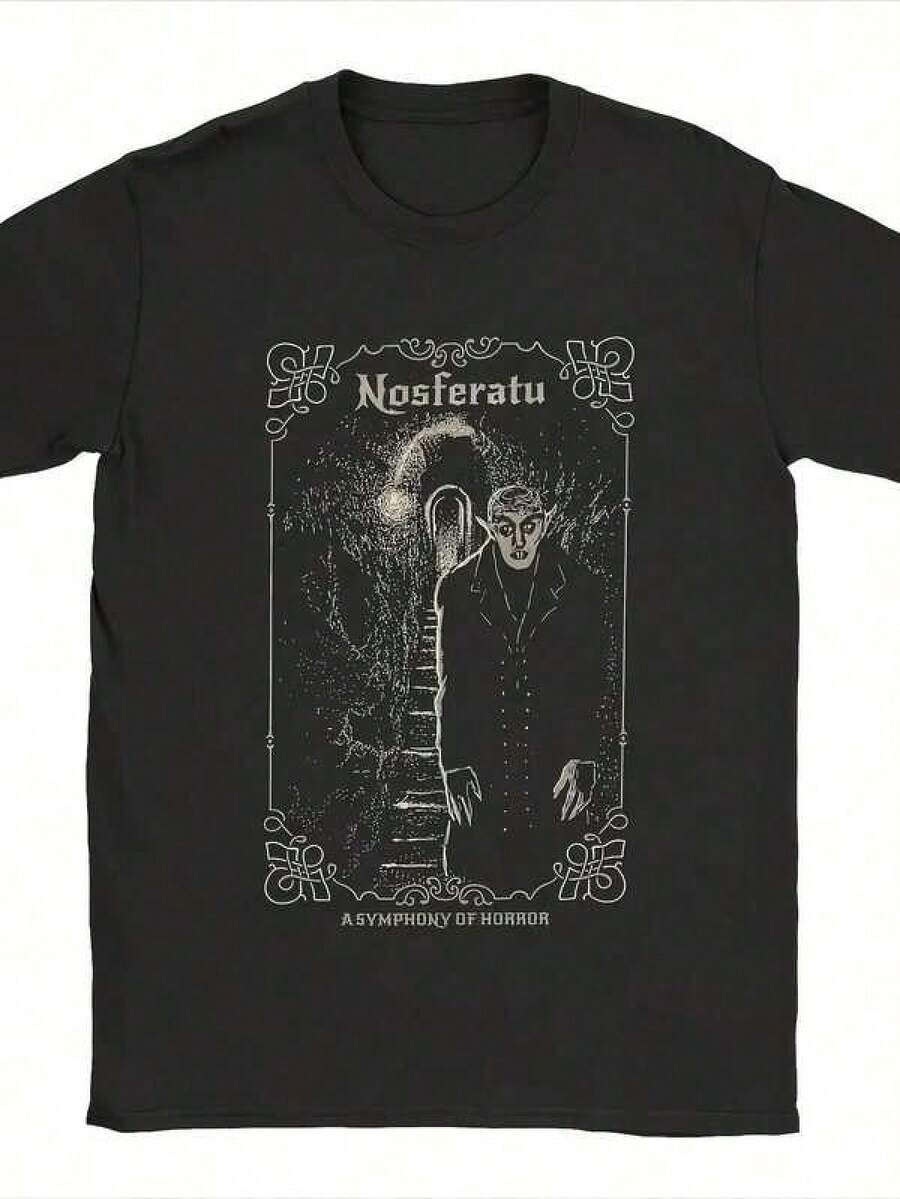 Camiseta S Nosferatu sual Algodón S Corta Sve Cuello Redondo Ropa Talla Grande Estética Y2346K Estilo S9220 g Camiseta de algodón para todas las estaciones de . Ligera. Transpirable. Considerado. Perfecta para salidas de primavera y aventuras de verano, esta camiseta de algodón puro de 220 g promete una comodidad increíble que dura todo el día. Es la base versátil para innumerables looks, desde conjuntos casuales de vacaciones hasta creativos disfraces de Halloween. Un regalo considerado sin esfuerzo que demuestra que te importa, temporada tras temporada. - Negro - Ver 1