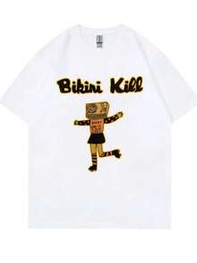 Women's Blouses Punk Rock Band Bikini Kill Every Girl Is A Riot Girrl Graphic T Shirts Men Women Casual Oversized T-Shirts Mens Vintage Tshirt - 白色 - 查看 1