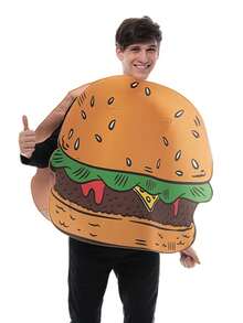 Trang phục hóa trang hình bánh hamburger lễ hội, thích hợp cho lễ hội âm nhạc, Halloween, Giáng sinh, trang phục cosplay hình bánh hamburger hoạt hình dễ thương dành cho người lớn unisex. - Nhiều màu - Xem 1