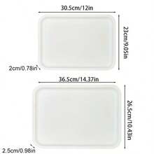 4pcs Reusable Breakfast Serving Trays, Rectangular Service Platters, Fruit Plates, Tea Trays, Dessert Dishes, Coffee Cup Holders, Decorative Snack Trays, Bread Plates, Kitchen Supplies, Catering Accessories, Ideal For Weddings, Parties, Kitchens, Holidays - Multicolor - View 2
