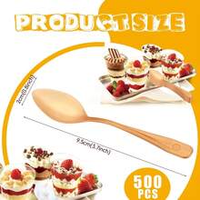 Heavy Duty Disposable Mini Dessert Spoons (500 Count) - Gold - View 6