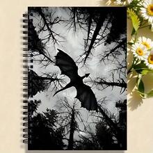 1pc Dragon Spiral Notebook - College Ruled, Mystical Dragon & Forest Pattern Design, High-Quality Paper Suitable For Office, School, Art, Spiral Binding - Perfect Gift For Friends, Teachers, Students, Creative Journal, Atmospheric Illustration, Vibrant Painting - B - View 2