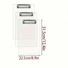 1个A4尺寸耐用透明写字板，带低调夹子 - 12.4 x 8.9英寸，可容纳多张纸，专为办公室、学校、家庭整理和提高效率而设计 - A - 查看 6