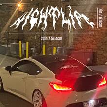 1pc Night Life Car Windshield Banner Sticker, Dark Style Decal Suitable For JDM Muscle Cars Rear Window, Gothic Car Exterior Decoration Accessory - A - View 3