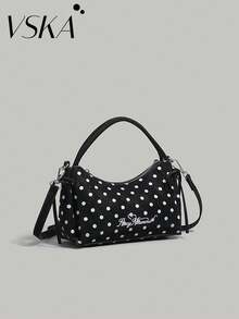 Polka Dot Cute Bow Handbag - Whether For Daily Commute Or Weekend Outings, This Bag Can Easily Elevate Your Style. Versatile Handle Design Allows For Hand-Held, Shoulder, Or Crossbody Carry. Easily Fits Daily Essentials Like Phone, Keys, Lipstick, And Powder. - Multicolor - View 4