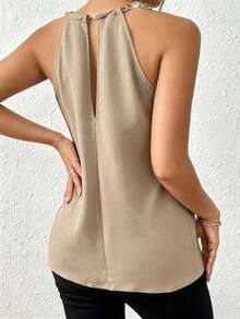 Blusa de estilo empresarial casual y digno de estilo vintage 2 en 1 para el regreso a clases - Albaricoque - Ver 2