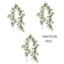 人造植物藤蔓，仿真悬挂植物，塑料蕨叶，壁挂式热带绿植，触感逼真，适用于家居花园、婚礼、阳台装饰 - 綠色 - 查看 6