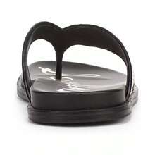 Sam Edelman Women's Lila Flip Flop Thong Sandals |  | Women Flip-Flops - Linen/Black Faux Raffia - View 3