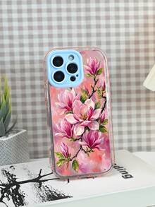 Pink Magnolia Flower Phone Case For IPhone 16 15 14 13 12 Elegant Floral Design, Soft TPU Protection, Cute Stylish For Girls Women, Daily Use Gift - 薄荷綠 - 查看 4