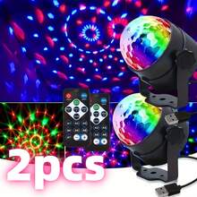 2 Buah Lampu Proyeksi Bola Kristal LED Plastik | Lampu Bola Disko RGB | Bertenaga USB | Lampu Berubah Warna dan Berkedip Mengikuti Musik | Proyeksi Kombinasi Warna Beragam | Sempurna untuk Pesta | Dansa | Dekorasi Ruangan dan Semua Acara Lainnya | Hadiah Liburan yang Ideal - Remote kontrol hitam (2 buah) - View 9