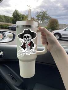 Holiday Sticker Skeleton Cowboy Sticker Say When Meme Gothic Western Vinyl Decal For Laptop Water Bottle Phone Case Funny Skull Sticker Gift For Men Dark Humor Sarcastic Waterproof Sticker - A - View 9