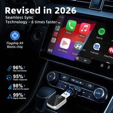 Wireless CarPlay Adapter For Apple  & Android Auto, 2026 Upgraded 2-In-1 Plug And Play Converts Wired To Wireless Car Play Adapter, Fast Auto-Connect, Mini Size With  IOS 10+ - 2-iN-1 CarPlay Adapter - View 3