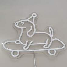 1pc LED Dog Sled Neon Light For Wall Decor, 5V USB Powered, Dimmable, Suitable For Bedroom, Office, Gym Decoration. Factory Direct Supply, Customizable. - Rose Red, Ice Blue, Yellow, White - View 8