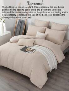 2件/3件淺米色條紋圓點水瓶布料床上用品套裝（1件被套 + 2件枕套，不含填充物），多用途極簡主義，清新現代日常聚酯纖維材質，柔軟親膚，適用於主臥室、客房、次臥室，四季皆可用，理想禮物選擇，水瓶布料床上用品，圓點紋理，淺米色美學，舒適臥室，四季被套，創意禮物，熱門家居裝飾，極簡風格 - 米色 - 查看 5