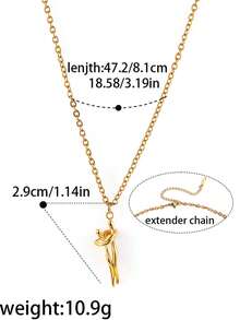 2pcs/Set Kalung Liontin Pasangan Berpelukan dari Baja Tahan Karat, Perhiasan Hati Kekasih yang Serbaguna - Set CYN121-1 - View 7