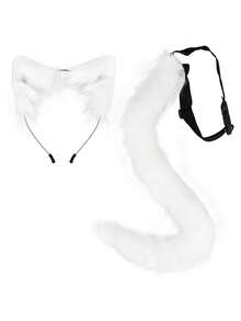 2pcs/Set Plush Cat Costume, Multi-Color Options, Cat Headband Prop, Suitable For Party, Stage, Halloween - Set - View 15