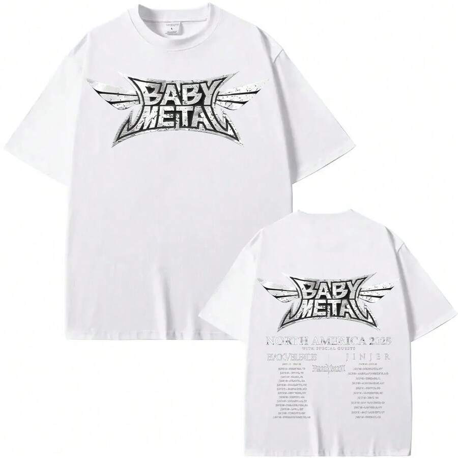 Camisetas más vendidas de 2026, camisetas más vendidas del 2026, camisetas de la gira norteamericana de Babymetal 2025, camisetas vintage de Babymetal, banda japonesa de rock metal, camisetas de algodón puro para hombres y mujeres, estilo Harajuku. - Blanco - Ver 1