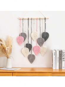 1pc Leaf Pattern Dream Catcher Wall Hanging Home Decor, Room Decoration, Wall Decor, Birthday Graduation Gift, This Handmade Woven Leaf Tapestry Is Made Of Natural Cotton Rope - Multicolor - View 14