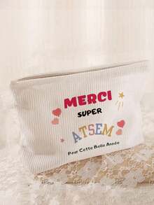 Sac cosmétique imprimé "Merci d'être un professeur incroyable" | Meilleur organisateur de maquillage thème professeur | Pochette de voyage imprimée de fleurs françaises | Accessoire de voyage | Compagnon pour la piscine | Trousse de toilette | Sac de plage | Cadeau pour la fête des mères | Cadeau pour la fête des enseignants | Convient pour maman, professeur, ami et infirmière | Sac de plage d'été | Accessoire de maison | Conception facile à nettoyer | Étui à maquillage portable - Multicolore - Voir 6