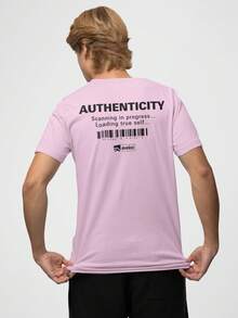 Aveloz Authenticity Men's T-Shirt, Comfortable, 100% Cotton - 淺粉色 - 查看 2