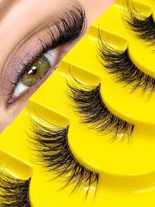 Asiteo 10 Pairs Half Lashes Transparent Band Soft Natural Cat Eye Effect False Eyelashes, Fluffy Lightweight And Soft Natural Look Eyelashes ,For Used Daily Makeup Extensions Reusable ,Travel ,Bachelor Party,Bridal Party,Gifts. - Black - View 1