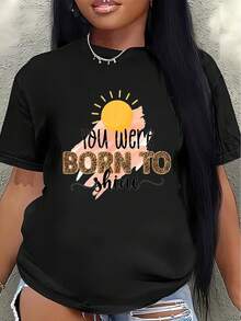 This Short-Sleeved T-Shirt, With A Cheerful Design To Celebrate Your Talents, Is Perfect For Casual Wear. It's Lightweight Yet Durable, Ideal For Everyday Wear, Whether At Work Or At Home, And Is Available In A Variety Of Colors. Women's Blouses > Clothing - 黑色 - 查看 1