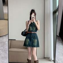Women Short Dresses - Blue - View 2