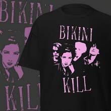 Bikini Kill T-Shirt Punk Band Merch Vintage Punk Clothing - Black - View 1