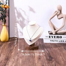 1pc Black Walnut Color Human Figure Necklace Display Stand, Jewelry Storage & Display Prop, Live Streaming Accessory - Walnut - View 12