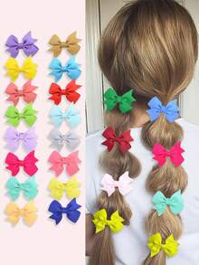 12/20/40pcs Colorful Symmetrical Bow Hair Clips - Yellow & Pink, Suitable For Girls, Gift Use - Multicolor - View 7