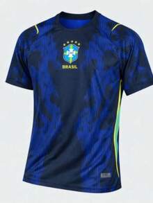 Brazil Men's Blue And Black Jersey 2026 - Royal Blue - View 2
