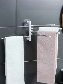 1pc Rotating Bathroom Towel Rack, Drill-Free Stainless Steel Sink Rotating Wall-Mounted Towel Holder, Kitchen Dishcloth Towel Rack - Multicolor - View 3
