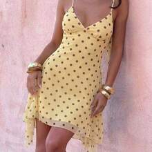 Vestido corto de verano con tirantes finos y estampado de leopardo sexy para mujer - Marrón - Ver 5